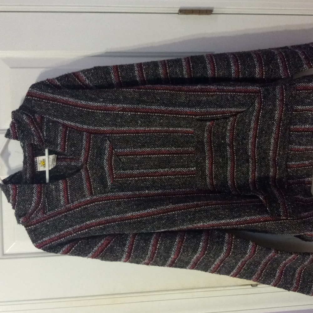 Men's Gray and Red Baja Hoodie